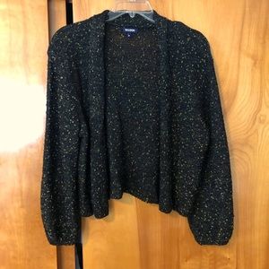 Tildon cardigan: black with gold “flecks”